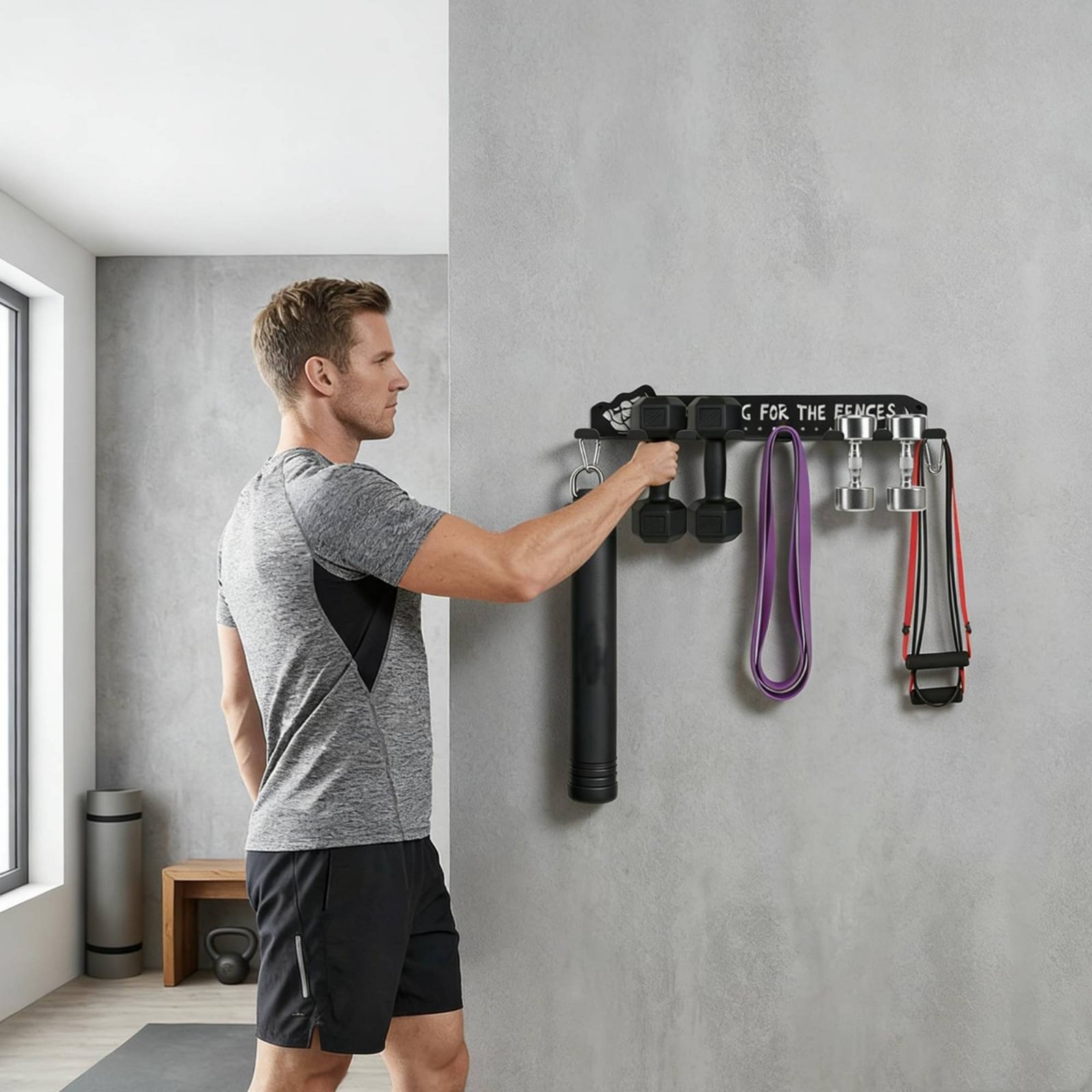 حامل معدات رياضية بـ 8 خطافات، - مراجعة Heavy Equipment Garage وسعره